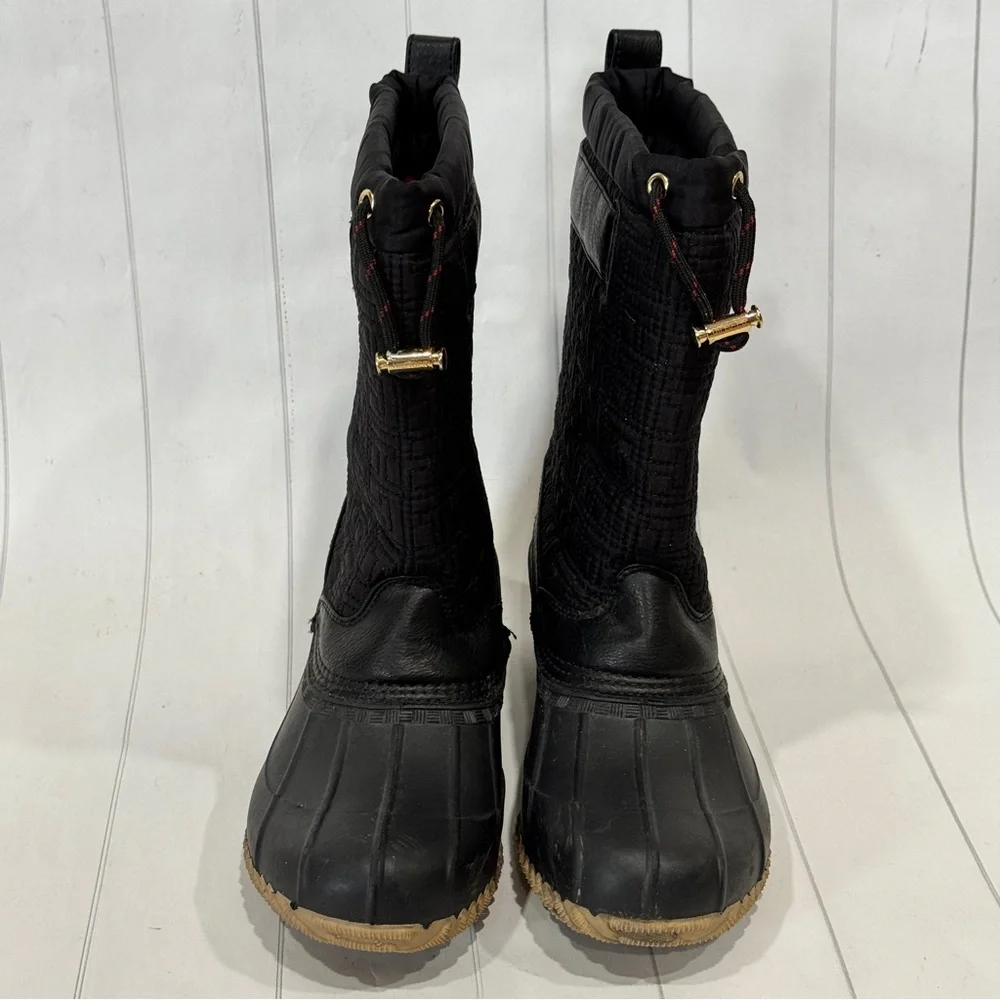 Vintage Y2K Tommy Hilfiger Black Quilted Rain Duck Boots‎ Preppy Chic Utility 7M